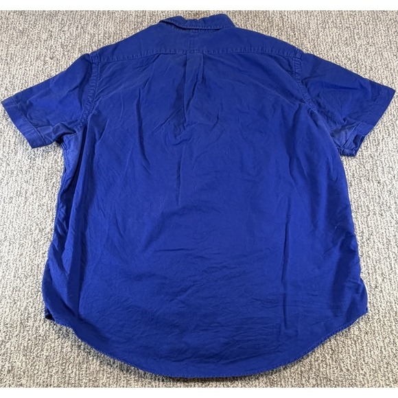 Polo Ralph Lauren Mens Short Sleeve Button Up Bright Blue Size XL Green Pony - Picture 4 of 6
